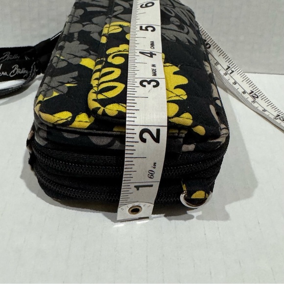 Vera Bradley Yellow & Black Double Zip Around Mini Purse W/O Cross Body Strap - Picture 9 of 9
